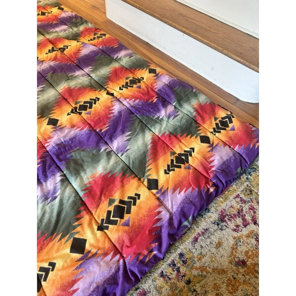 VTG Ralph Lauren Canyon Bright Southwestern TWIN Comforter Aztec Tribal 90s #2